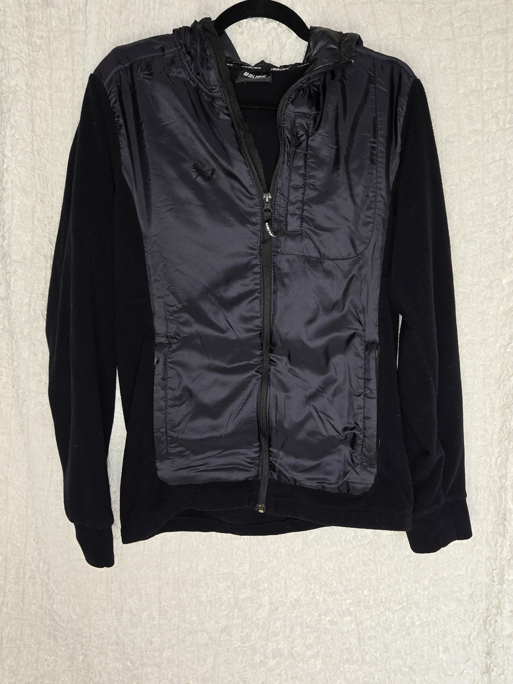 Bauer Black‎ Hybrid Hooded Jacket - Lightweight Zip Front